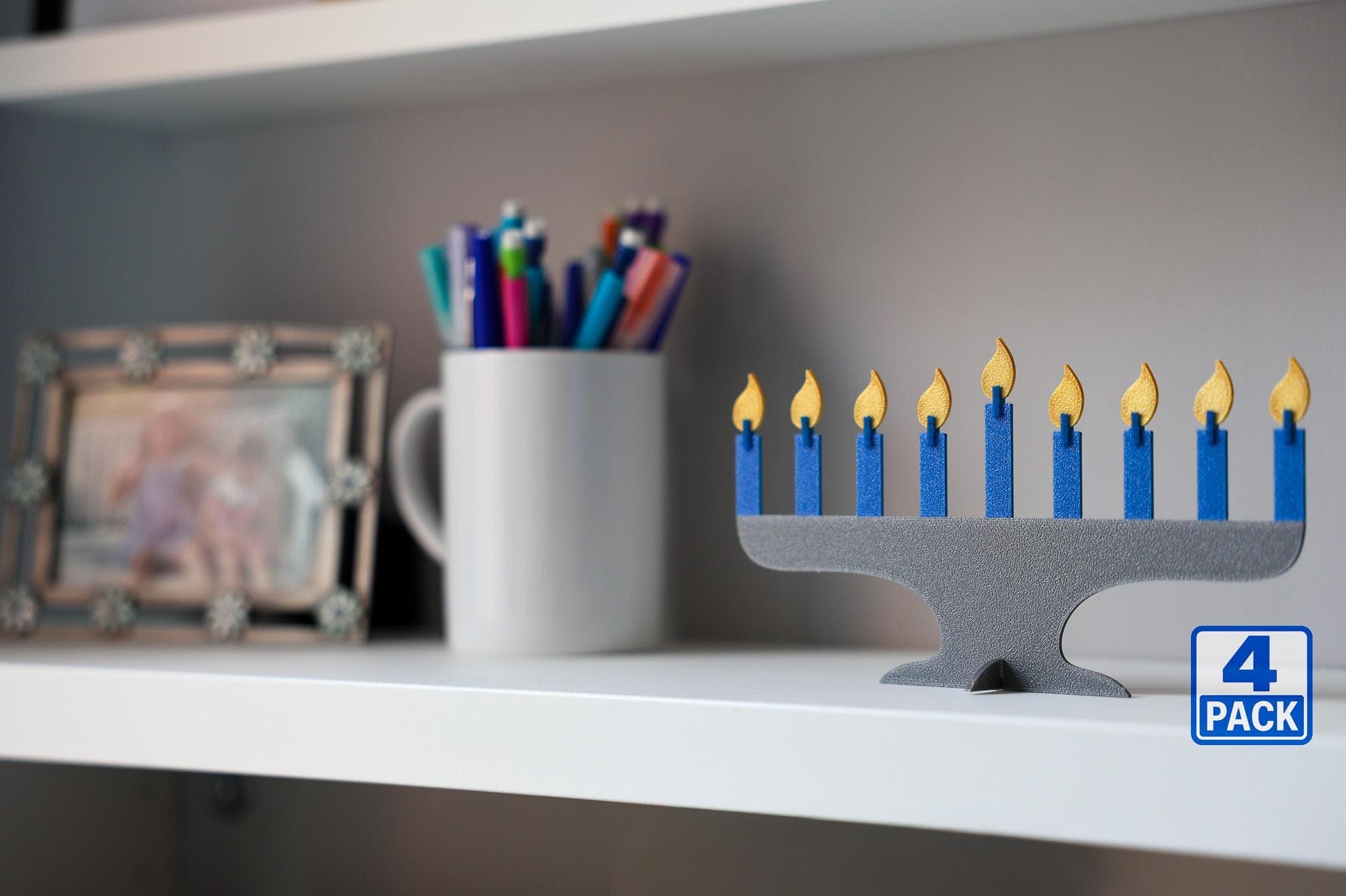 Hanukkah Menorah Snap Card — 4-Pack