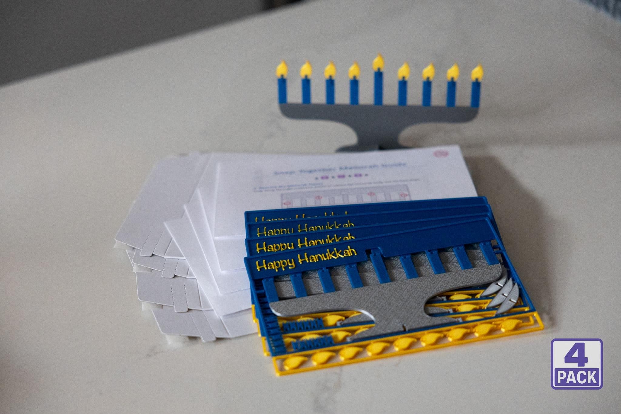 Hanukkah Menorah Snap Card — 4-Pack thumbnail 3