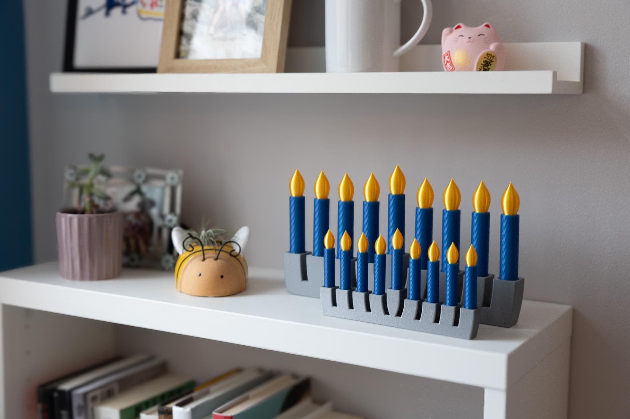 Flameless Hanukkah Menorah — Kid-Safe Chanukiah thumbnail 3