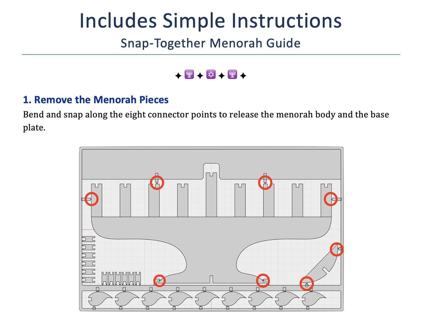 Hanukkah Menorah Snap Card — 4-Pack thumbnail 4