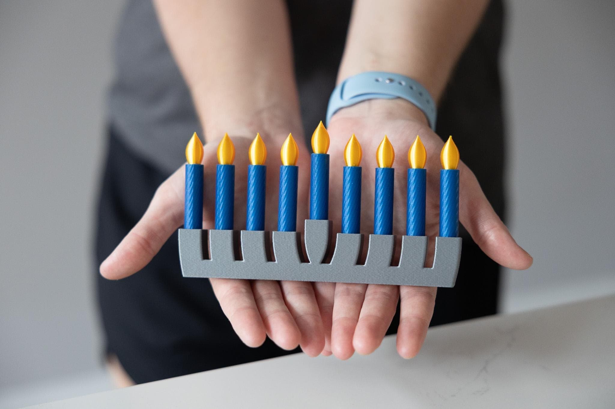 Flameless Hanukkah Menorah — Kid-Safe Chanukiah thumbnail 7