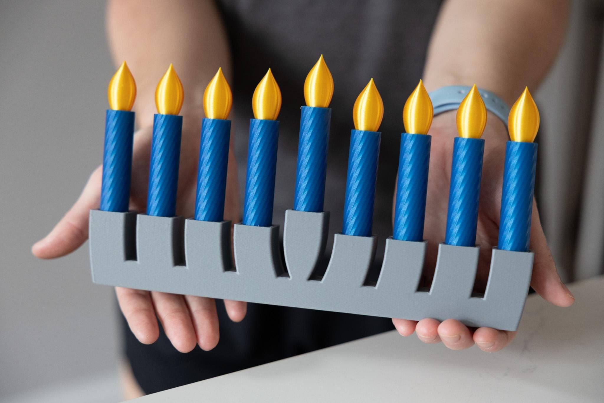 Flameless Hanukkah Menorah — Kid-Safe Chanukiah thumbnail 8